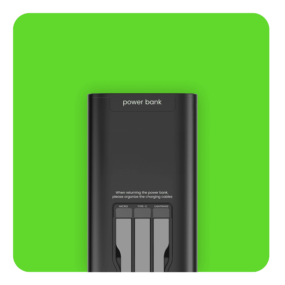 Alle oplaadkabels in de Tappie powerbank voor de horeca
